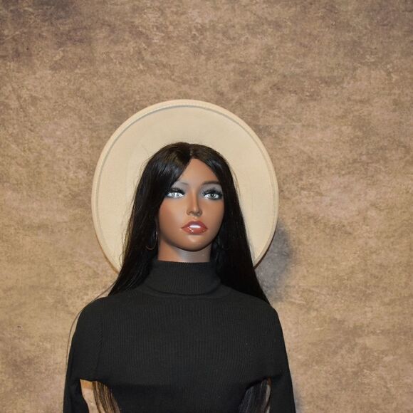 Cream Large Wide Brim Fedora Hat - Picture 2 of 4